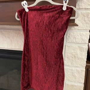 Naked Wardrobe Red Velvet Dress